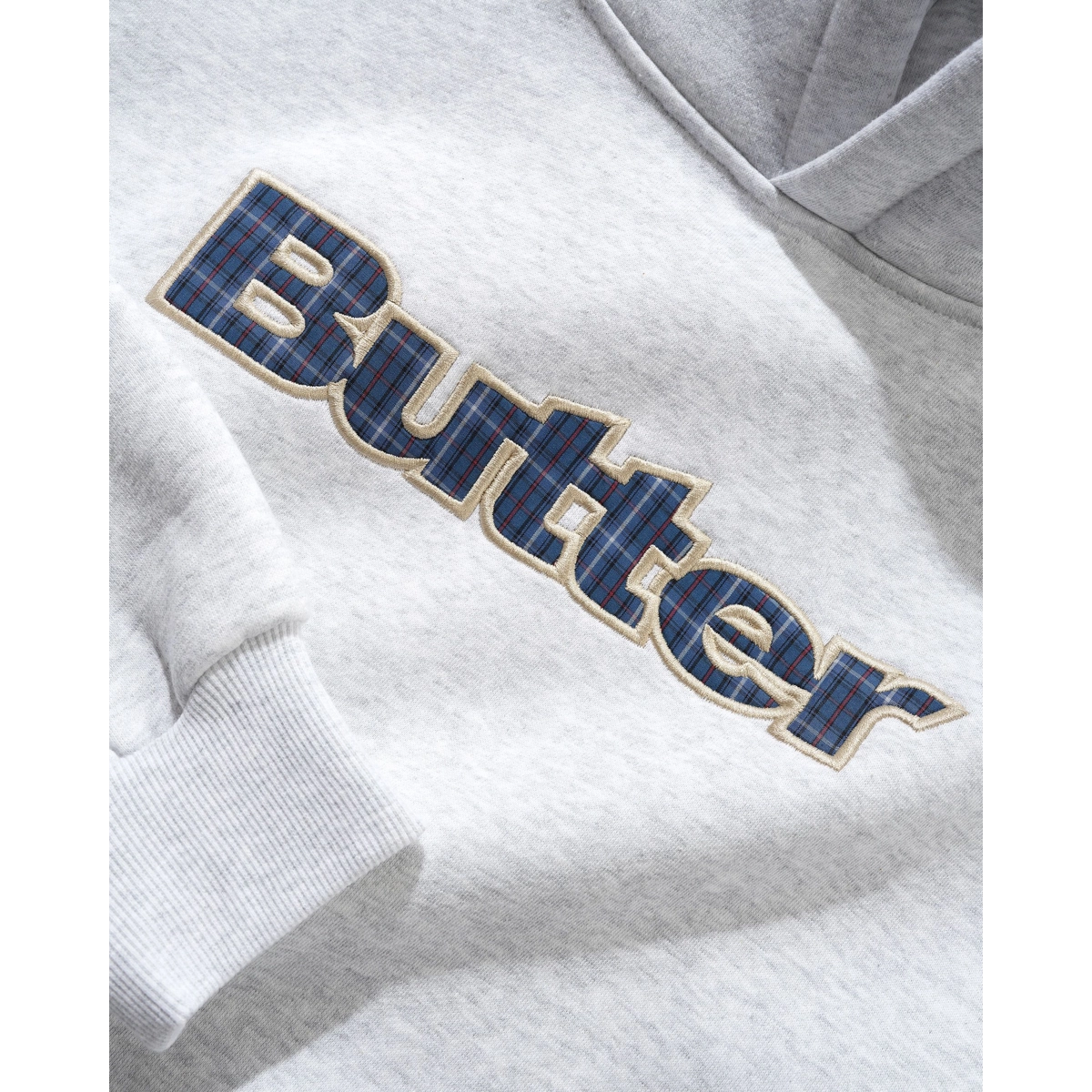 Plaid Logo Applique Hood