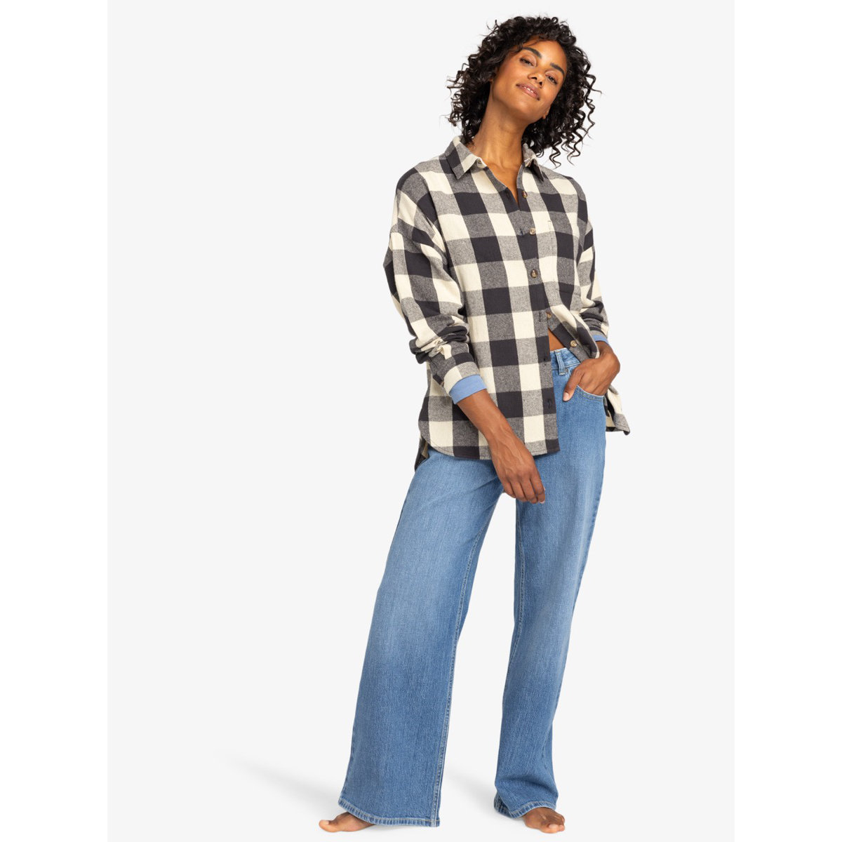 Hosen, Langarm, Hemd, Jeanshose, Person