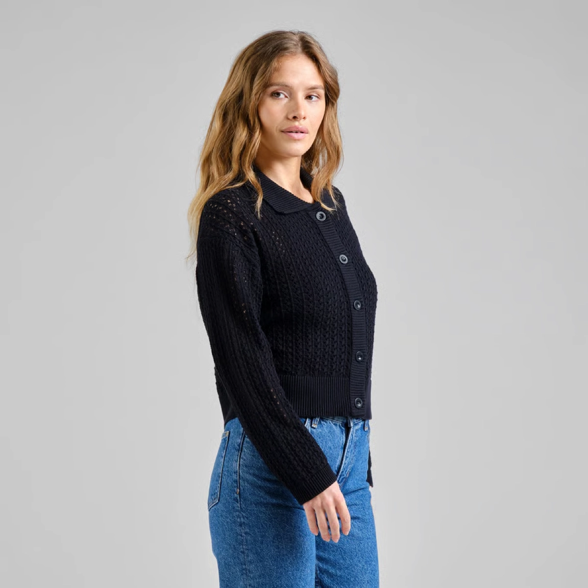 Knit Cardigan Rosendal Croch. Knit Cardigan Rosendal Croch.