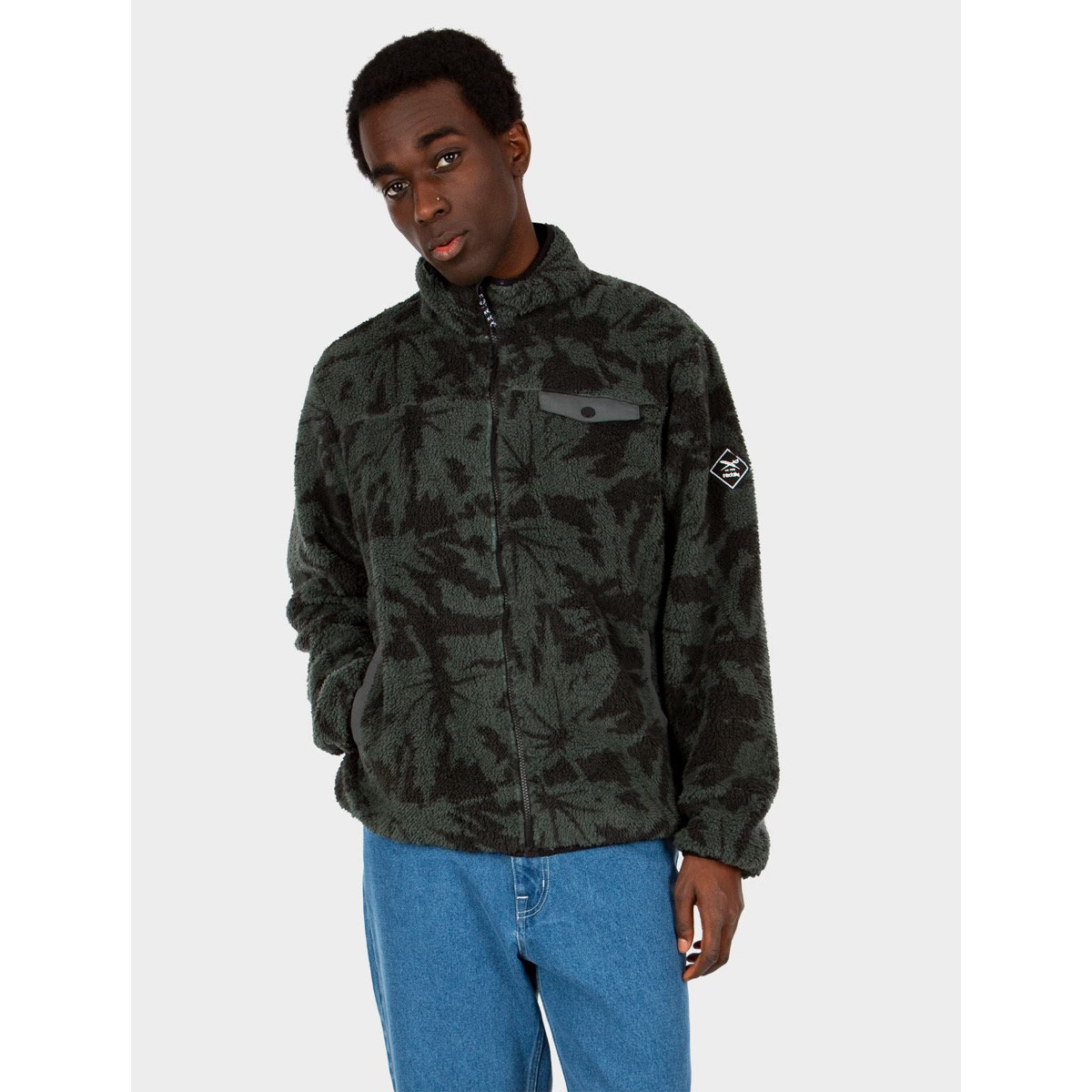 Bekleidung, Mantel, Jacke, Fleece, Jeanshose