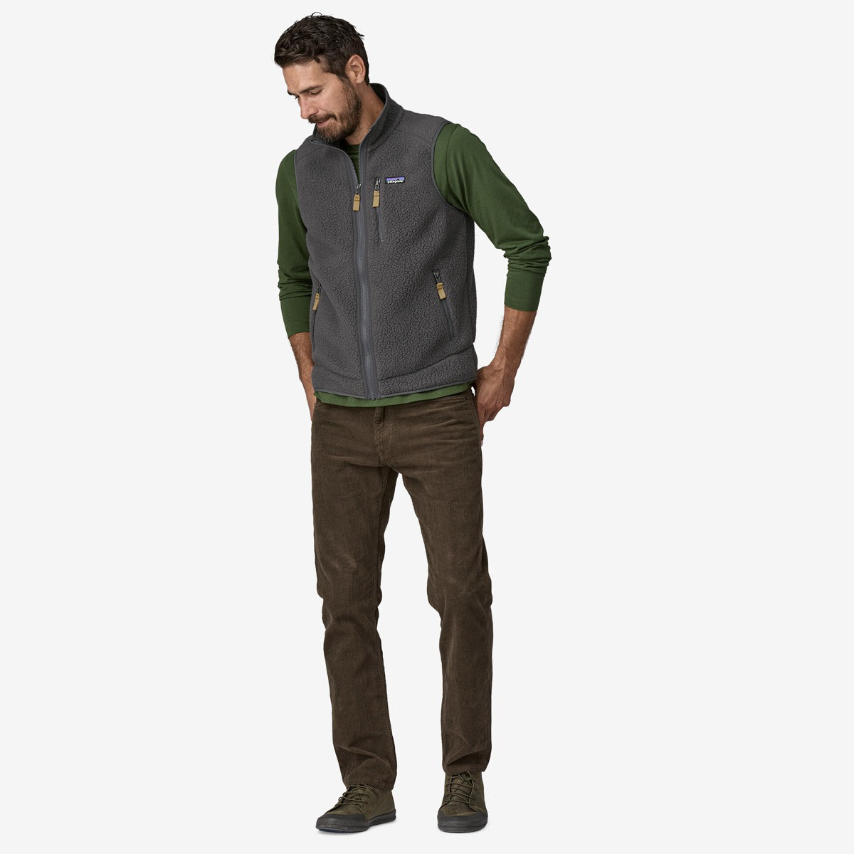 Vlies, Langer Ärmel, Weste, Hosen, Person
