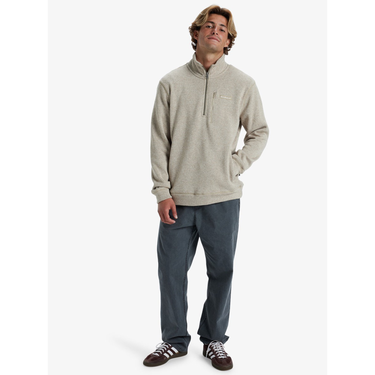 Vlies, Pullover, Langarm, Mann, Person