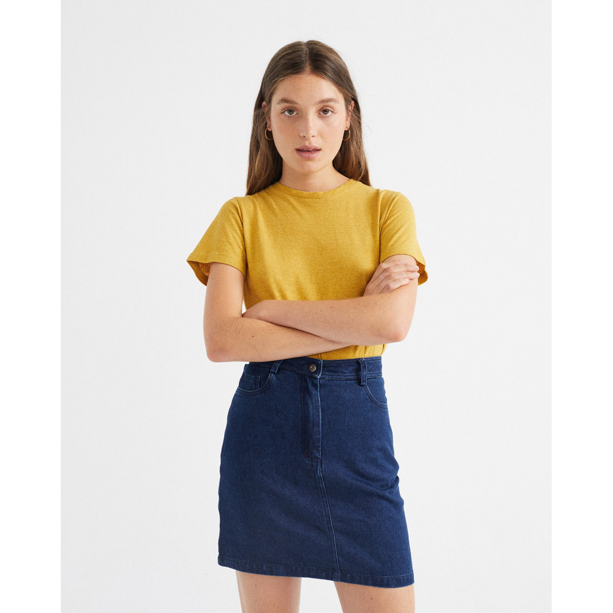 Marsha  Hemp Denim Skirt